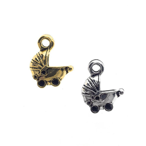 Baby Carriage Metal Charms, 1/2-Inch, 30-Count