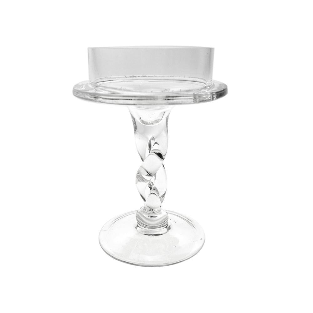 Glass Twisted Candle Holder Stand Centerpiece, 6-Inch