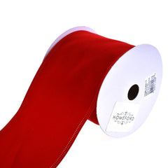 Christmas Velvet Wired Edge Ribbons, 10-yard