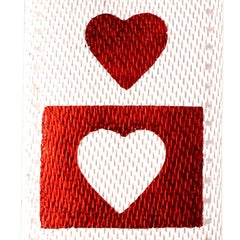 Valentines Foil Heart Squares Ribbon, 5/8-Inch, 10-Yard