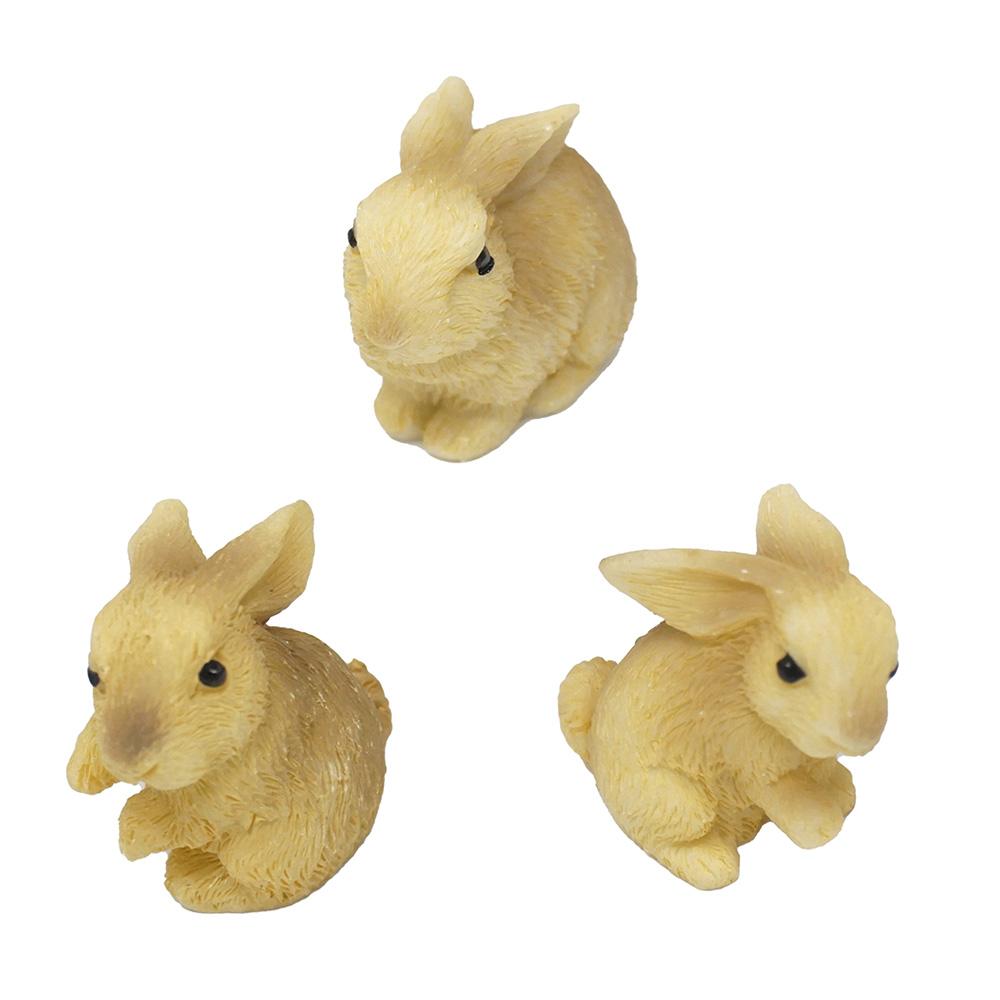 Mini Rabbit Resin Figurines, Assorted Sizes, 3-Piece