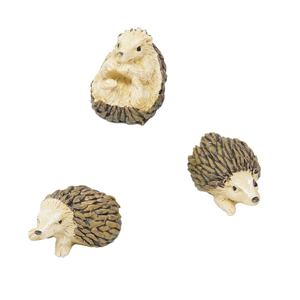 Mini Hedgehog Resin Figurines, Assorted Sizes, 3-Piece