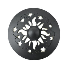 Sun and Moon Vase Tea Light Candle Holder, 3-Inch - Grey