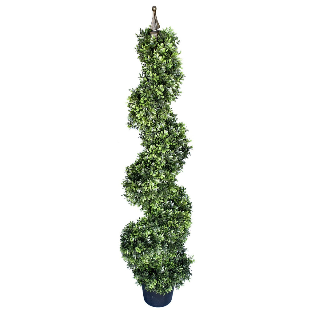 Artificial Boxwood Spiral Topiary Tree, 48-Inch
