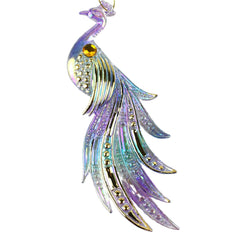 Elegant Peacock Acrylic Christmas Ornaments, 5-Inch, 2-Piece