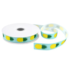 Summer Tropical Pineapples Grosgrain Ribbon, 5/8-inch, 10-yard