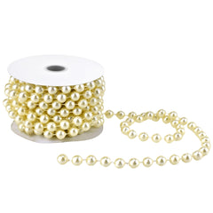 Plastic Mot Pearls Garland Ribbon, 10mm, 6 Yards