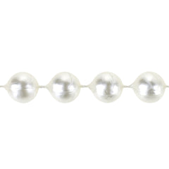Plastic Mot Pearls Garland Ribbon, 10mm, 6 Yards