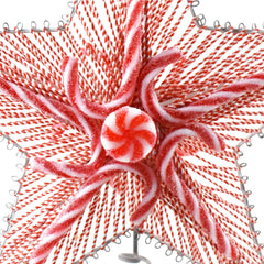 Peppermint Christmas Star Tree Topper, 11-Inch