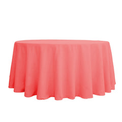 Plastic Table Cover, Round, 84-Inch - Coral
