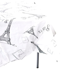 Paris Eiffel Tower Plastic Table Cover, 108-Inch x 54-Inch