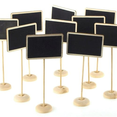 Chalkboard Rectangle Wooden Table Stand, 7-Inch, 10-Piece