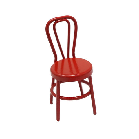 Miniature Metal Chair Figurine, Red, 2-3/16-Inch