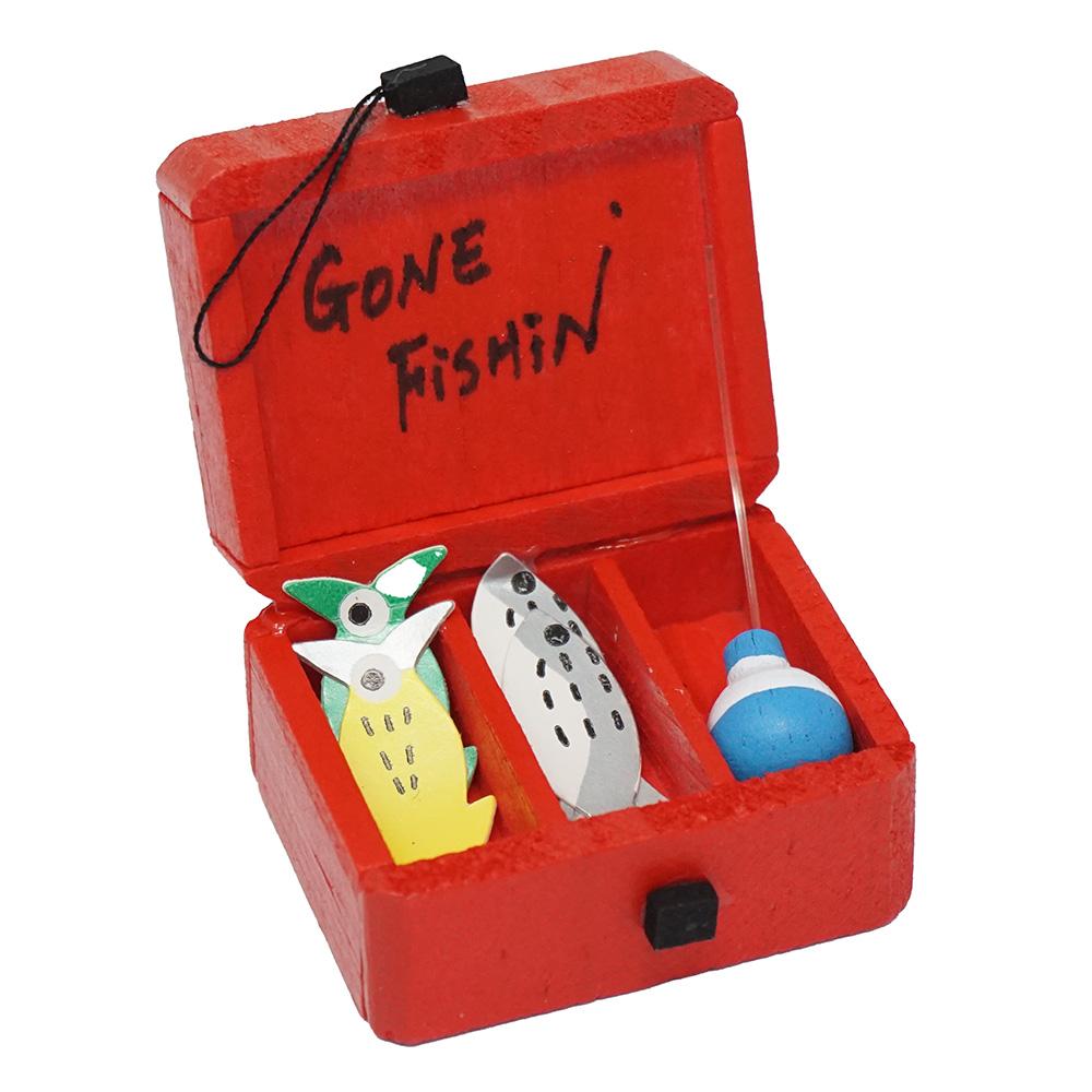 Miniature Gone Fishin' Tackle Box, 1-5/8-Inch
