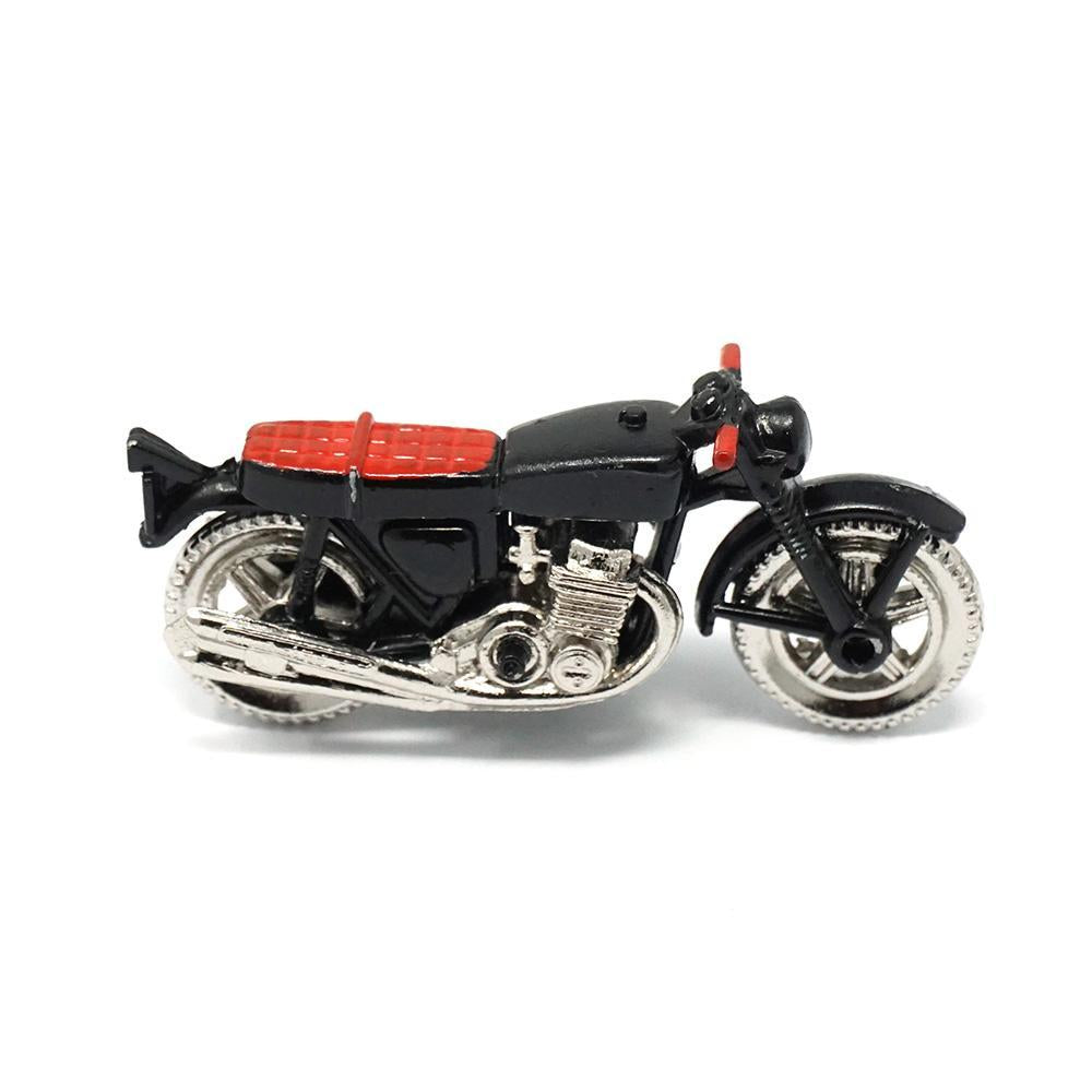 Miniature Metal Motorcycle Figurine, Black, 2-3/8-Inch