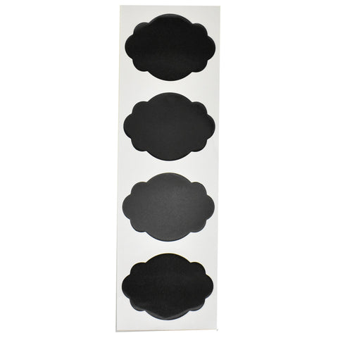 Chalkboard Cloud Label Stickers, 3-3/4-Inch x 2-1/2-Inch, 4-Count