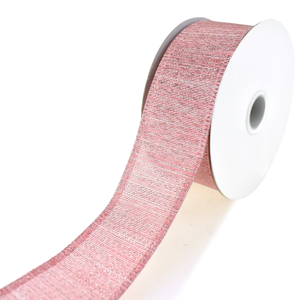 Elegant Metallic Weave Wired Ribbon, Rose Gold, 1-1/2-Inch, 10-Yard