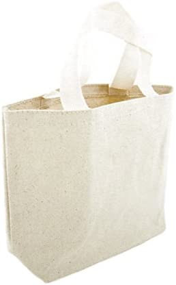 Mini Cotton Tote Bag, 9-inch, White
