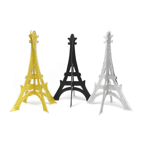 3D Glittered Eiffel Tower Stand, 12-Inch