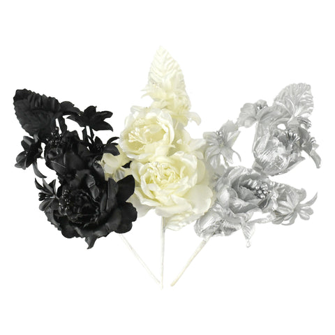 Organza Corsage Flowers, 6-inch, 12-count