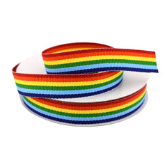 Rainbow Stripes Grosgrain Ribbon, 5/8-inch, 10-yard