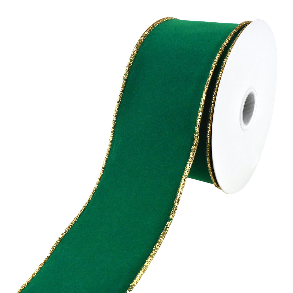 Christmas Velvet Domestic Outdoor Wired Ribbon, 10-yard
