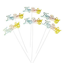 Happy Birthday Party Pick Topper, 11-Inch, 12-Count - Mutlicolor