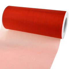 Sheer Organza Solid Color Tulle Roll, 6-inch, 25-yard