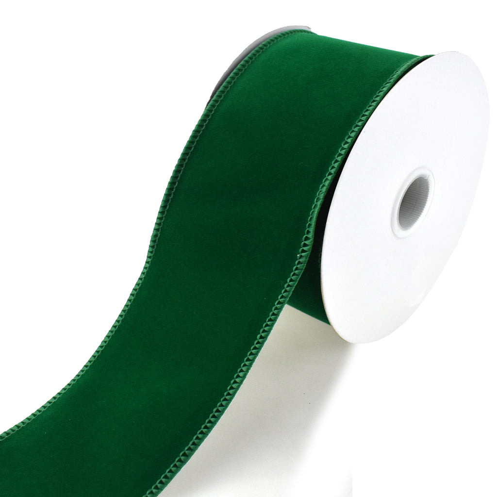 Royal Velvet Wired Edge Christmas Ribbon, Emerald Green, 2-1/2-Inch, 10-Yard