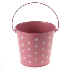 Polka Dot Metal Pail Bucket Party Favor, 5-inch