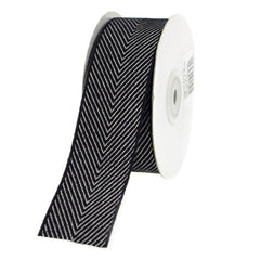 Chevron Herringbone Cotton Ribbon, 1-1/2-Inch, 10 Yards