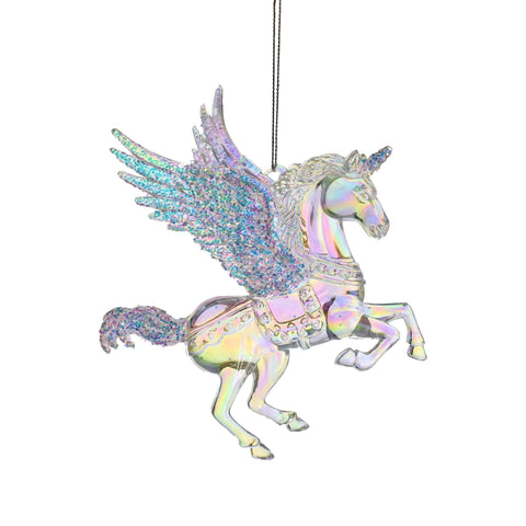 Iridescent Unicorn Plastic Ornament, 5-1/2-Inch