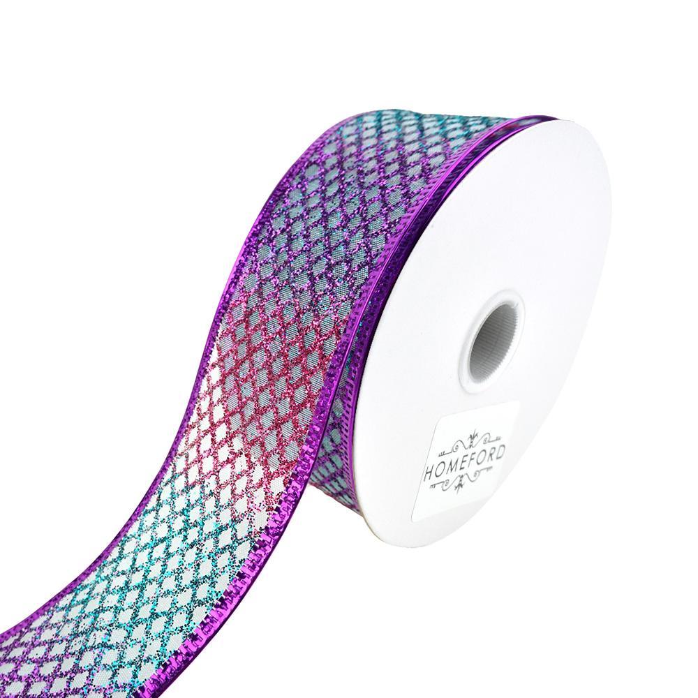 Mermaid Glitter Net Wired Ribbon, 1-1/2-Inch, 10-Yard