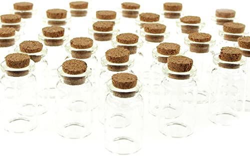 Mini Corked Jar Bottles, 300-count, 1-inch x 1/2-inch