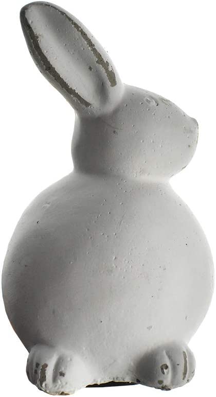 Ceramic Chunky Bunny Ornament, White, 3-1/2-inch