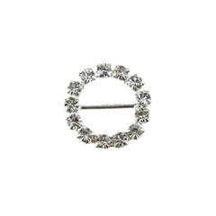 Rhinestone Ring Mini Buckle Accents, 5/8-Inch, 12-Count - Silver