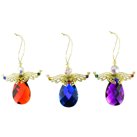 Angelic Jewel Christmas Ornaments, 4-Inch, 3-Piece
