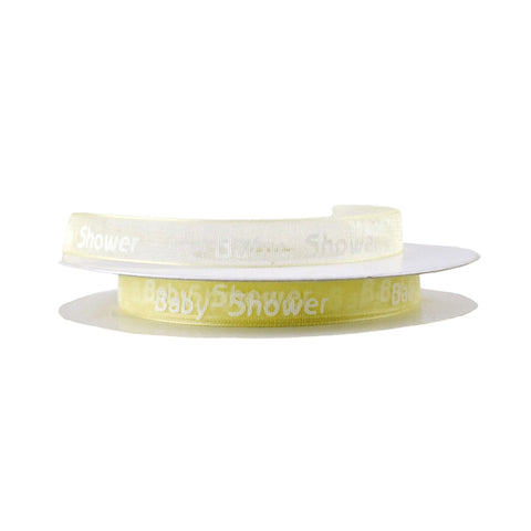 Baby Shower Sheer Organza Ribbon, 3/8-Inch, 25-Yard - Yellow