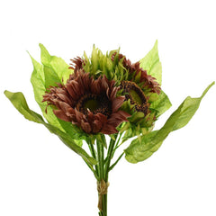 Artificial Sunflower Bouquet, 15-Inch