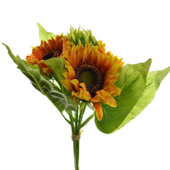 Artificial Sunflower Bouquet, 15-Inch