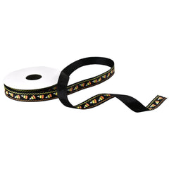 Glittered Candy Corn Satin Ribbon, 5/8-Inch, 10-Yard