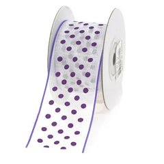 Polka Dot Organza Ribbon Wired Edge, 1-1/2-inch, 10-yard