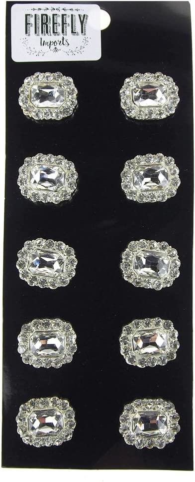Oval Floral Rhinestone Accessories, 1-inch, 10-piece, Clear