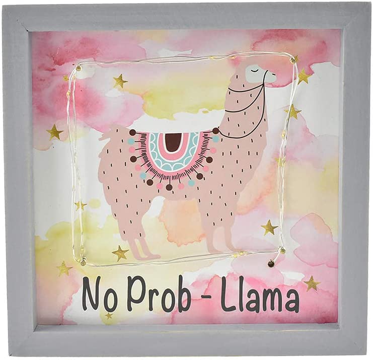 No Prob-Llama LED Light Up Frame, 8-inch