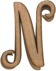 Wooden Cursive Letters, 3-inch, 6-count, Natural
