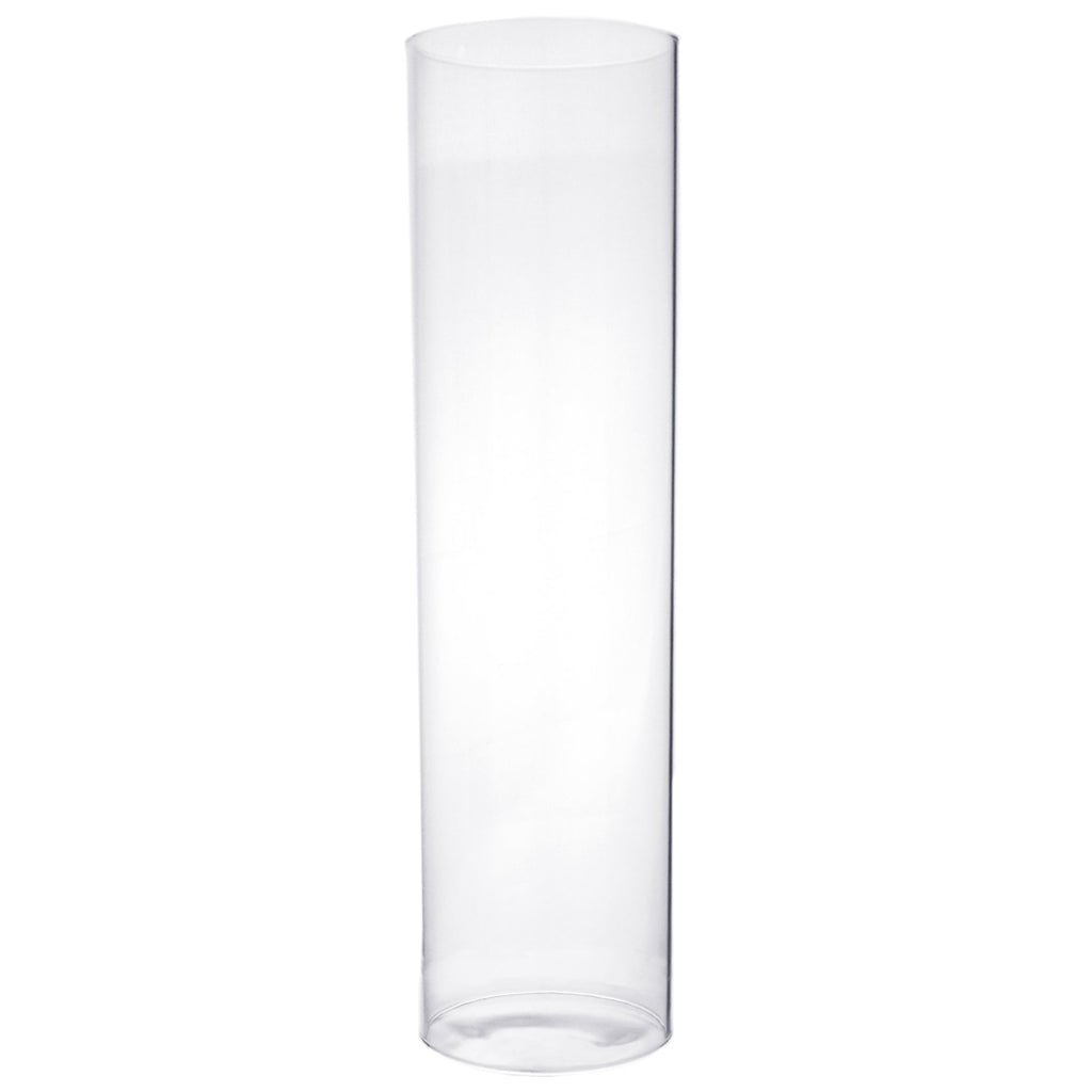 Clear Hurricane Candle Holder Glass Vase, 16-Inch x 3-Inch, 12-Count
