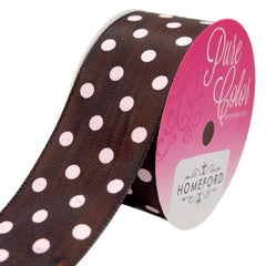 Taffeta Polka Dot Wired Edge Ribbon, Made in Germany, 1-1/2-Inch, 3-Yard