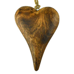 Wooden 3D Heart Christmas Ornament, 5-3/4-Inch