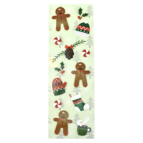 Christmas Gingerbread Man 3D Stickers, 2-1/4-Inch, 13-Piece