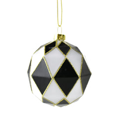 Checkered Diamond Finial Christmas Ornaments, 3-Inch, 3-Piece